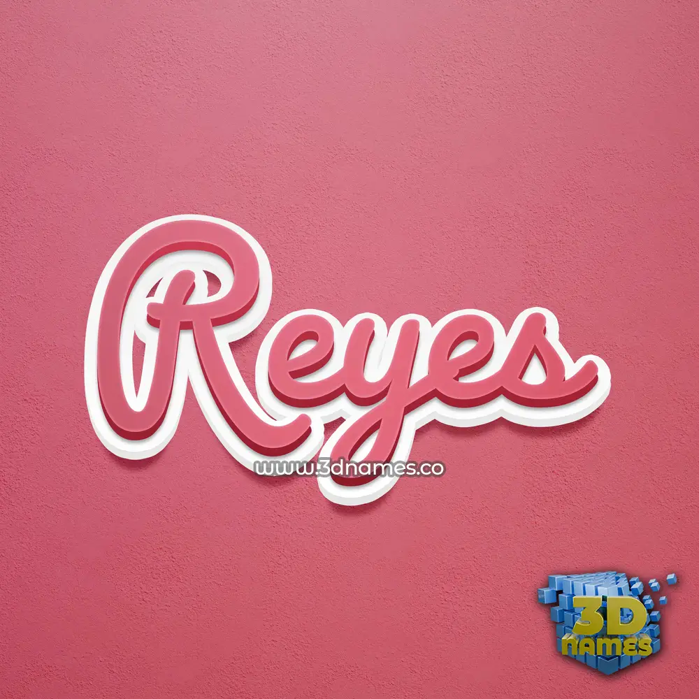reyes in Red Scribble style - 3D name wallpaper