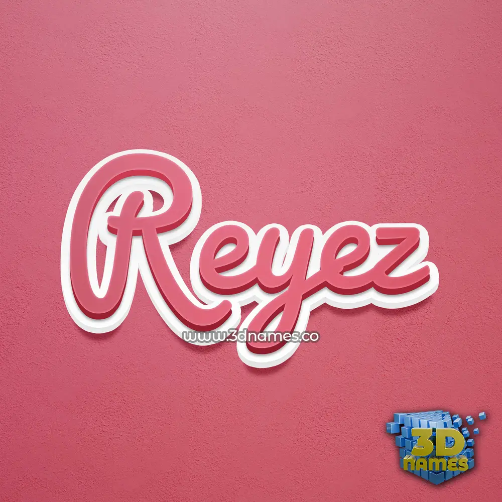 reyez in Red Scribble style - 3D name wallpaper