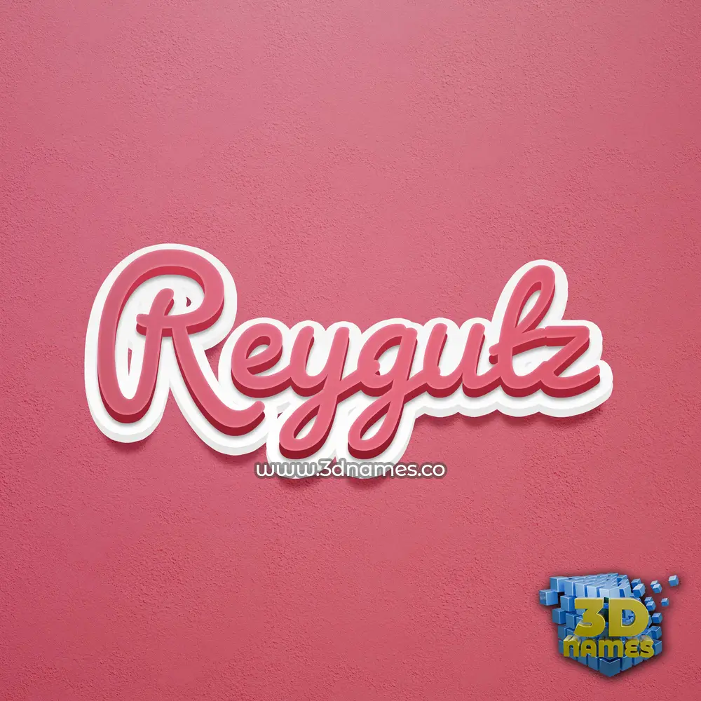 reygutz in Red Scribble style - 3D name wallpaper