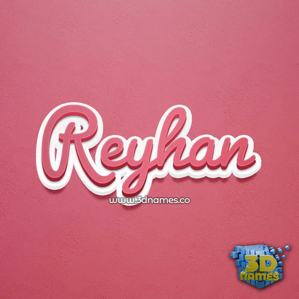 reyhan in Red Scribble style - 3D name wallpaper