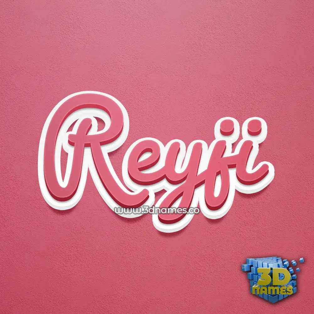 reyji in Red Scribble style - 3D name wallpaper