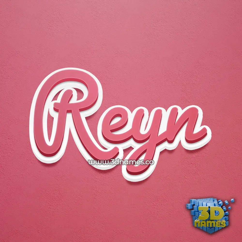 reyn in Red Scribble style - 3D name wallpaper