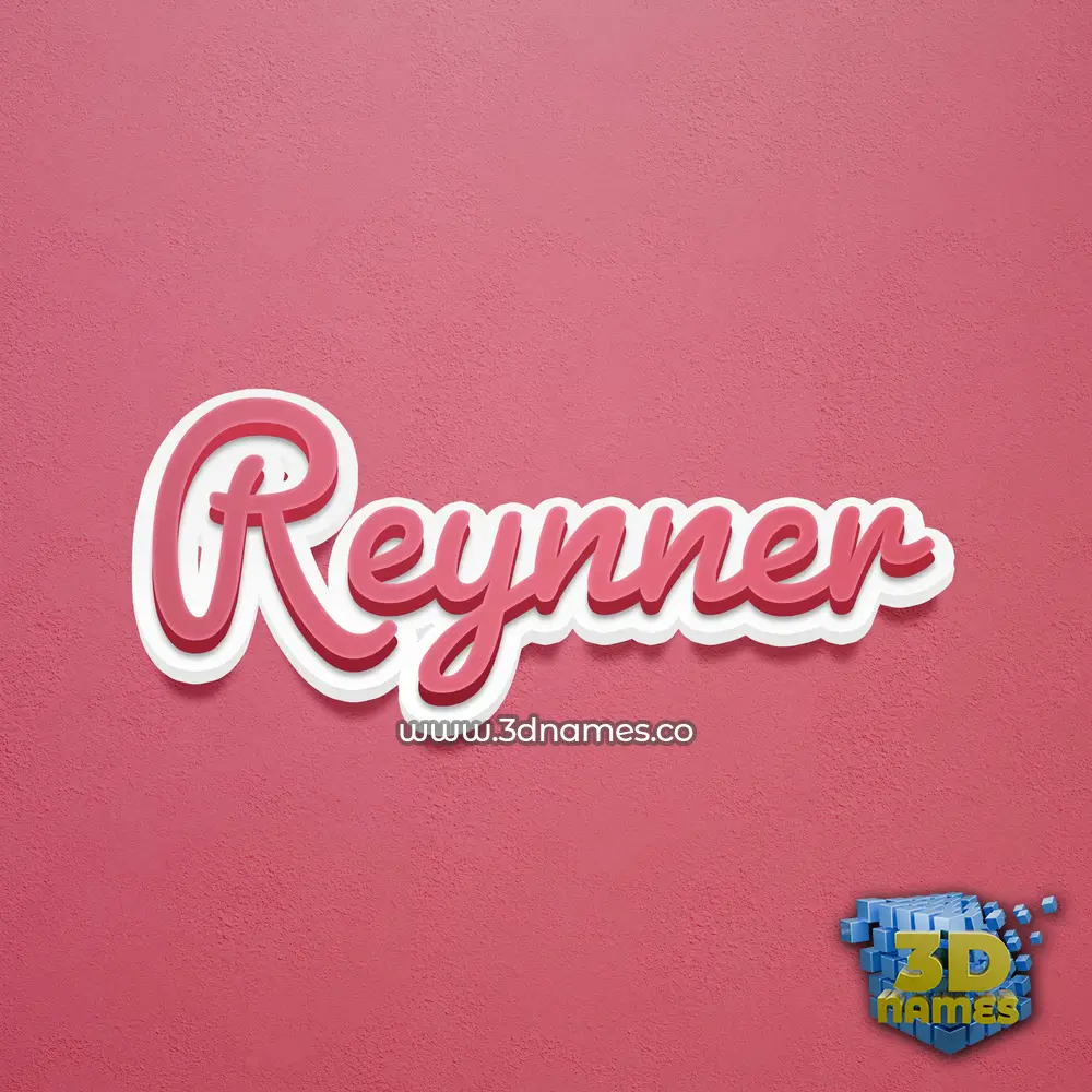 reynner in Red Scribble style - 3D name wallpaper