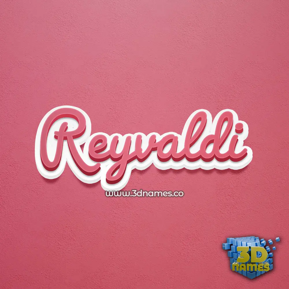 reyvaldi in Red Scribble style - 3D name wallpaper