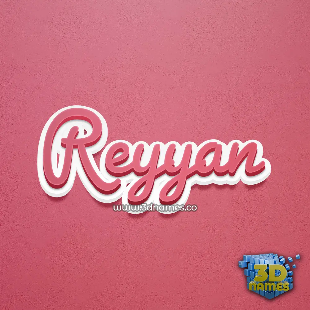 reyyan in Red Scribble style - 3D name wallpaper