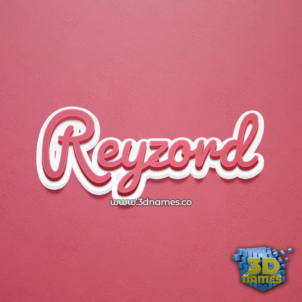 reyzord in Red Scribble style - 3D name wallpaper