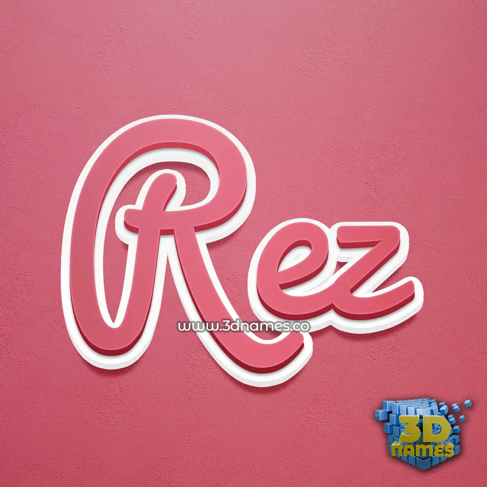 rez in Red Scribble style - 3D name wallpaper