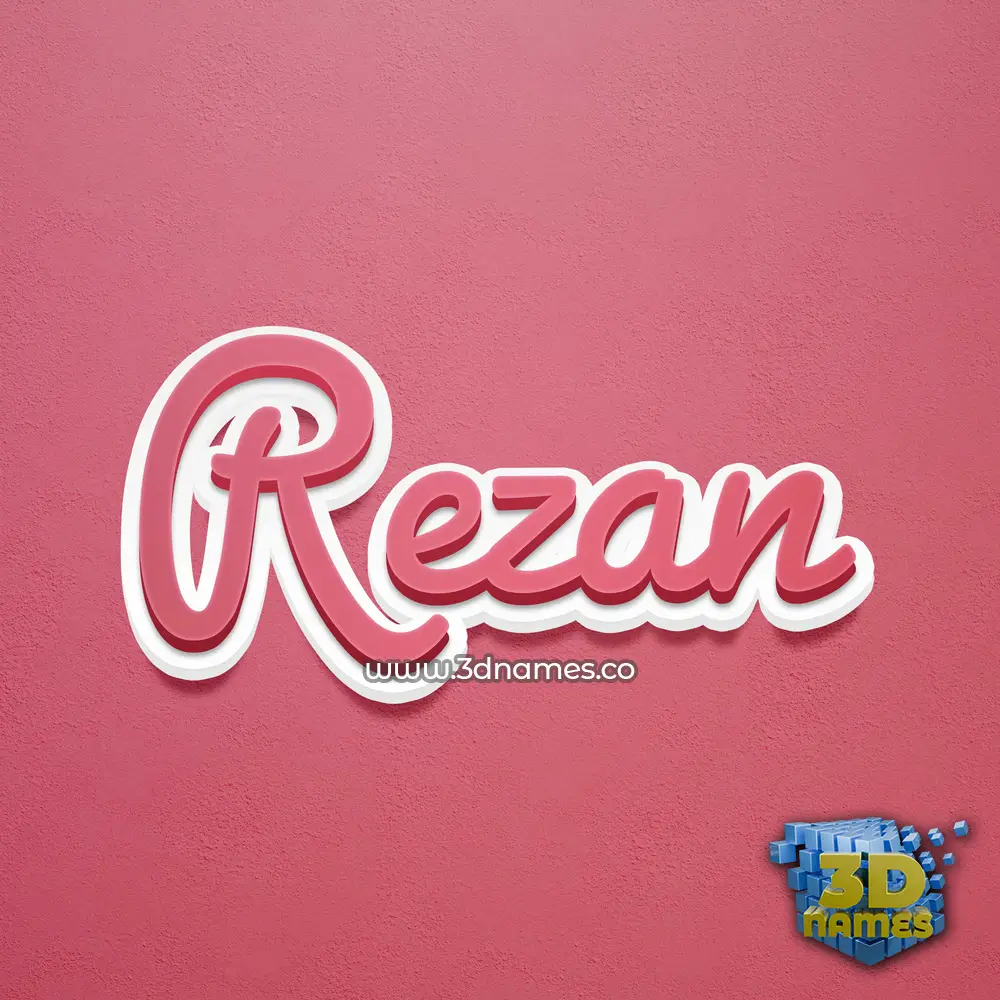 rezan in Red Scribble style - 3D name wallpaper