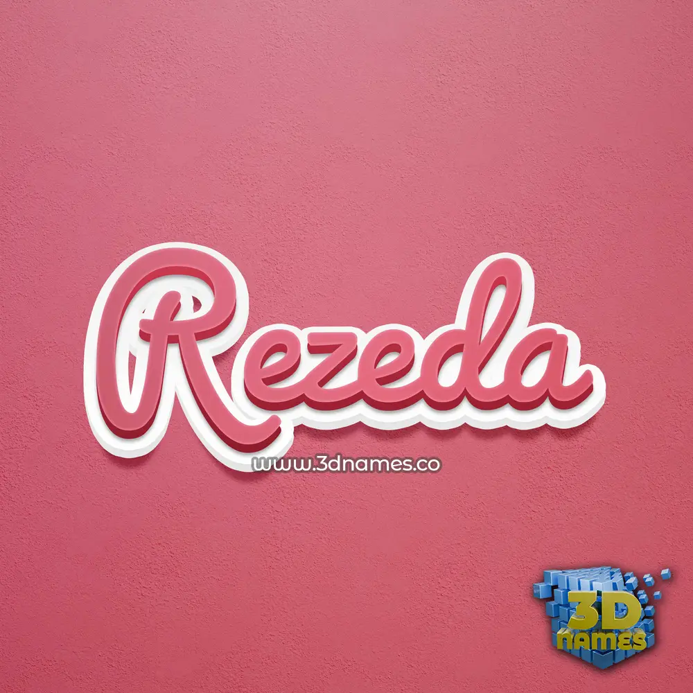 rezeda in Red Scribble style - 3D name wallpaper