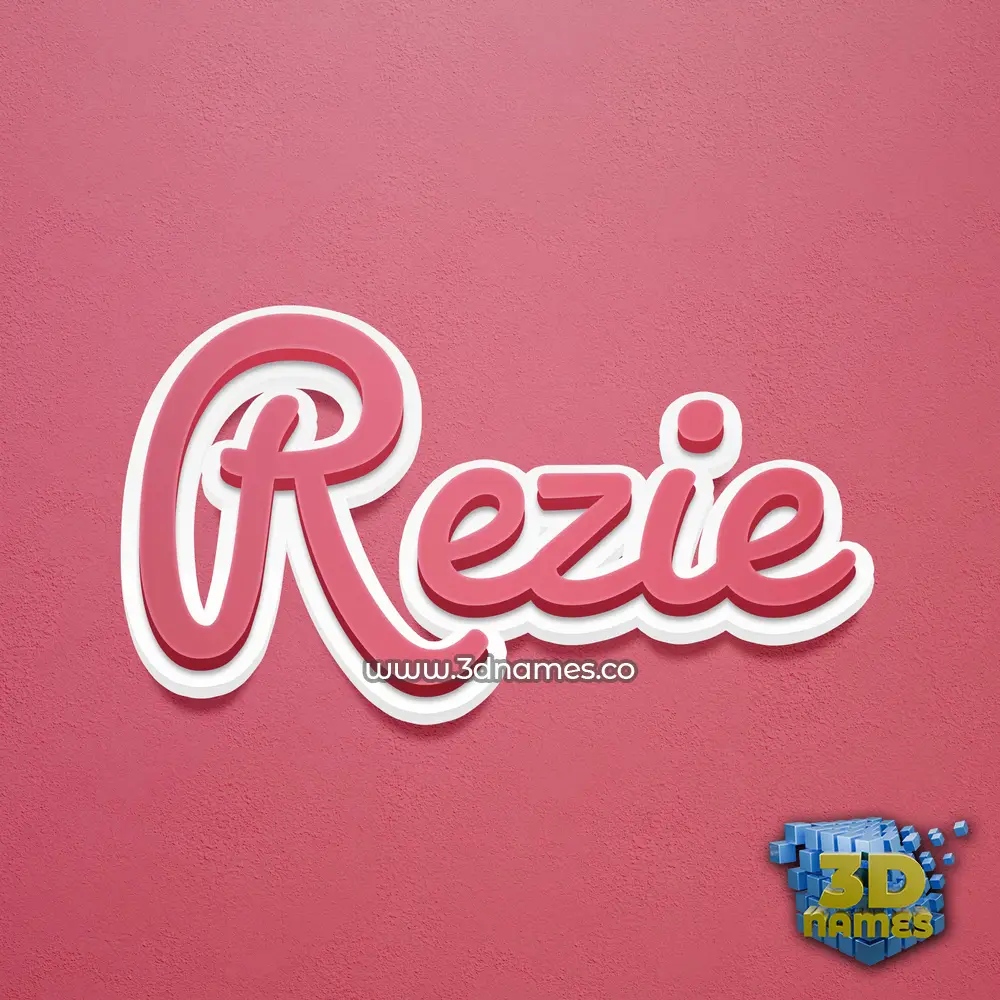 rezie in Red Scribble style - 3D name wallpaper