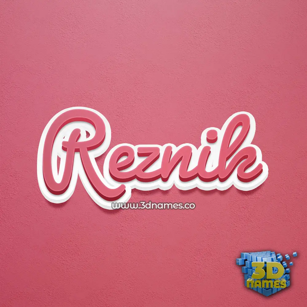 reznik in Red Scribble style - 3D name wallpaper