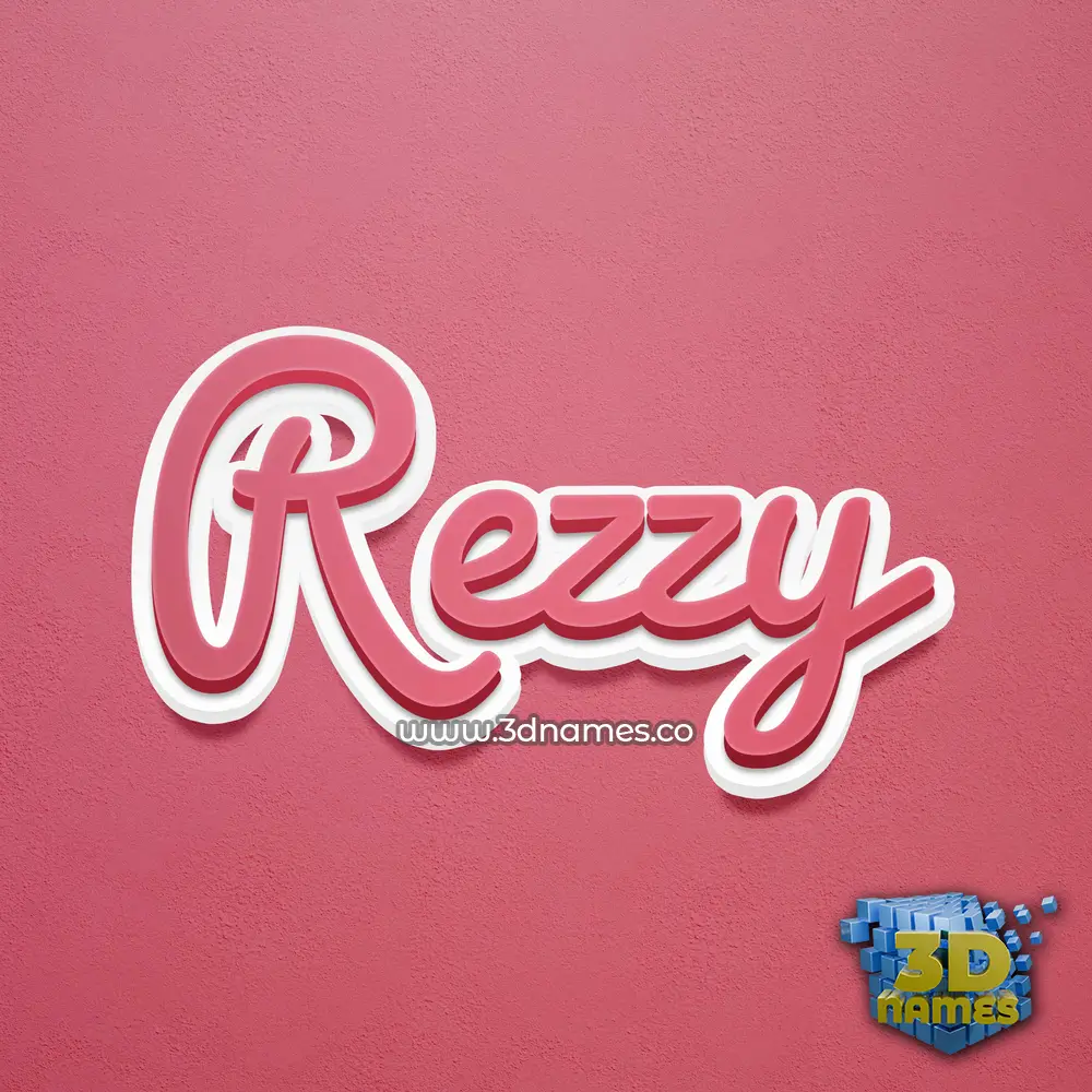 rezzy in Red Scribble style - 3D name wallpaper
