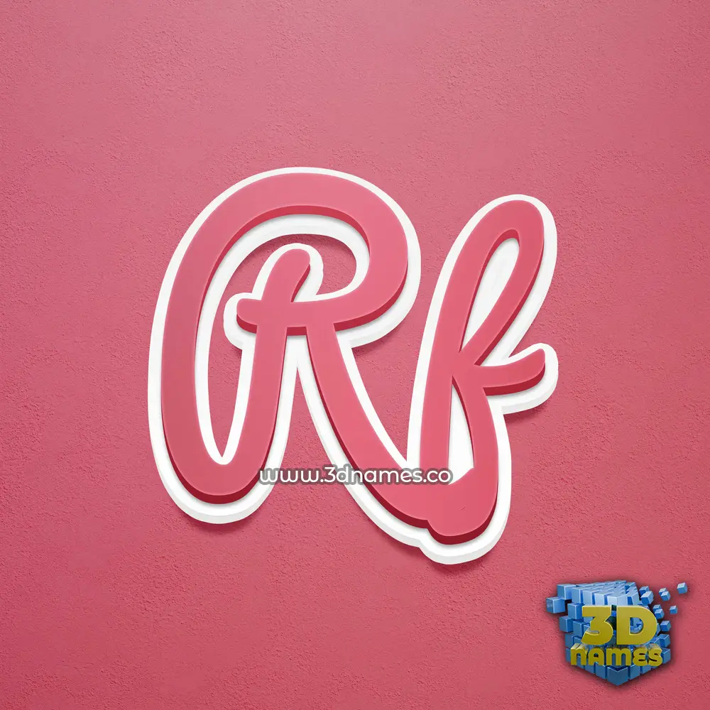 rf in Red Scribble style - 3D name wallpaper