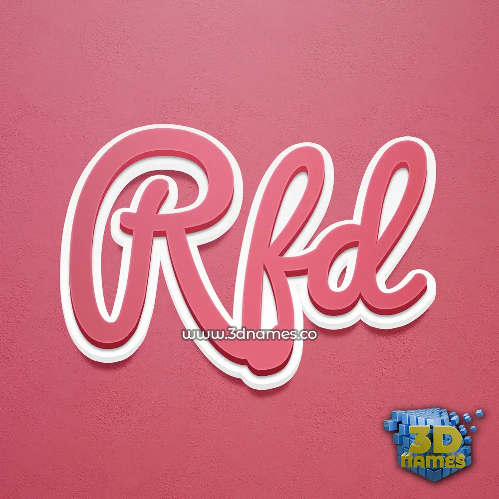 rfd in Red Scribble style - 3D name wallpaper