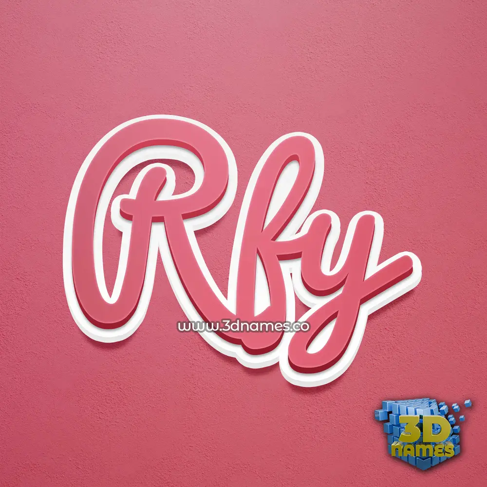 rfy in Red Scribble style - 3D name wallpaper
