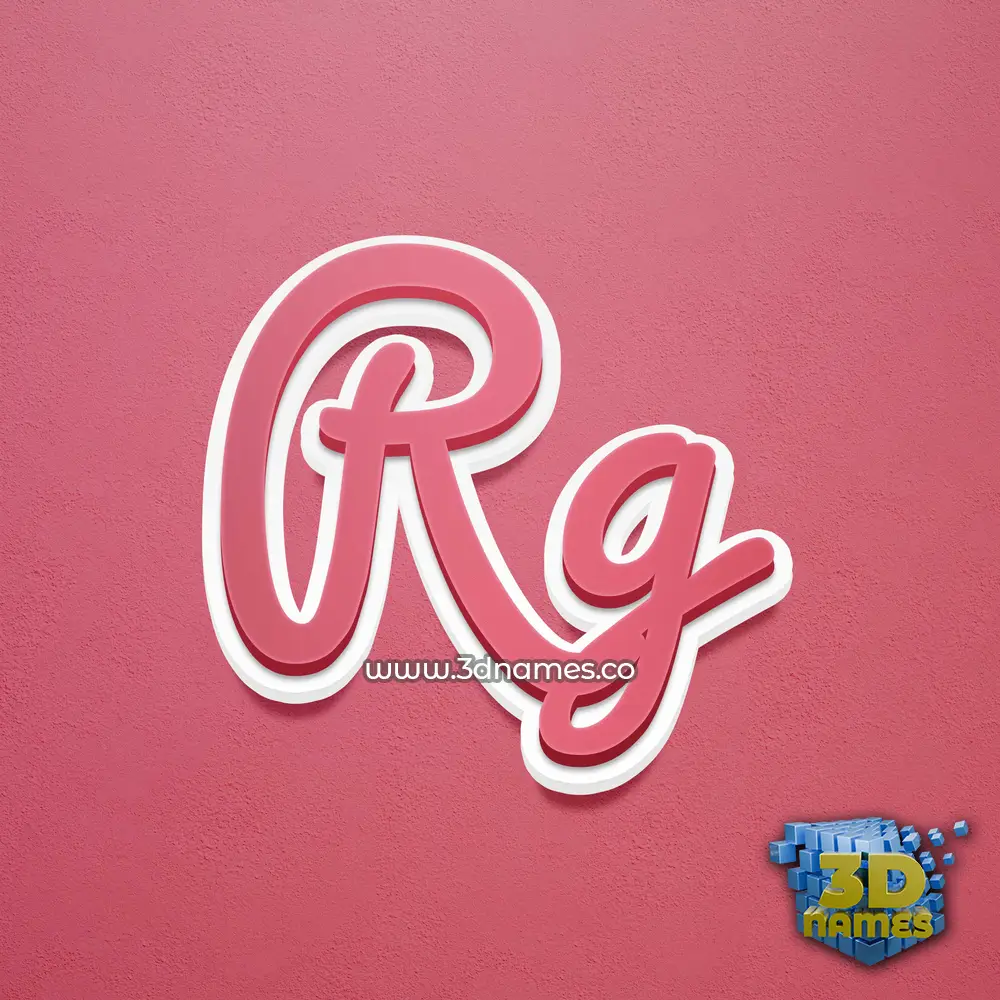 rg in Red Scribble style - 3D name wallpaper