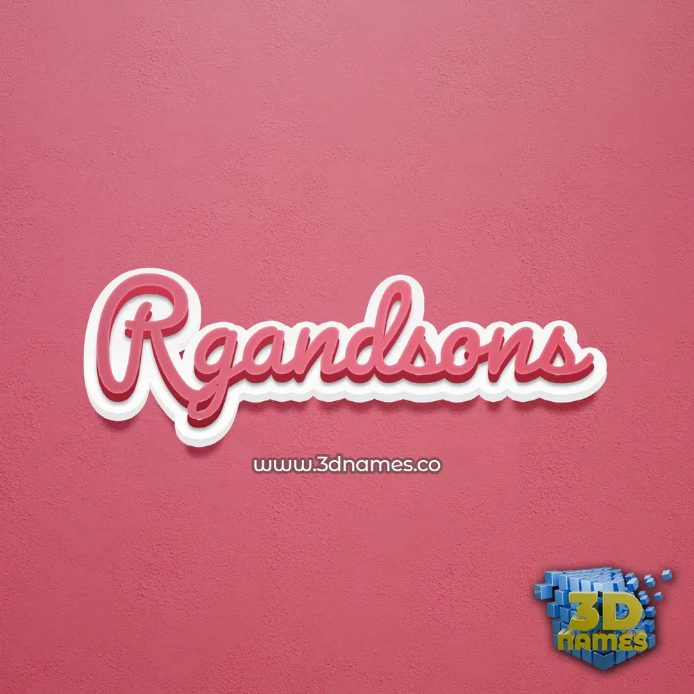 rgandsons in Red Scribble style - 3D name wallpaper