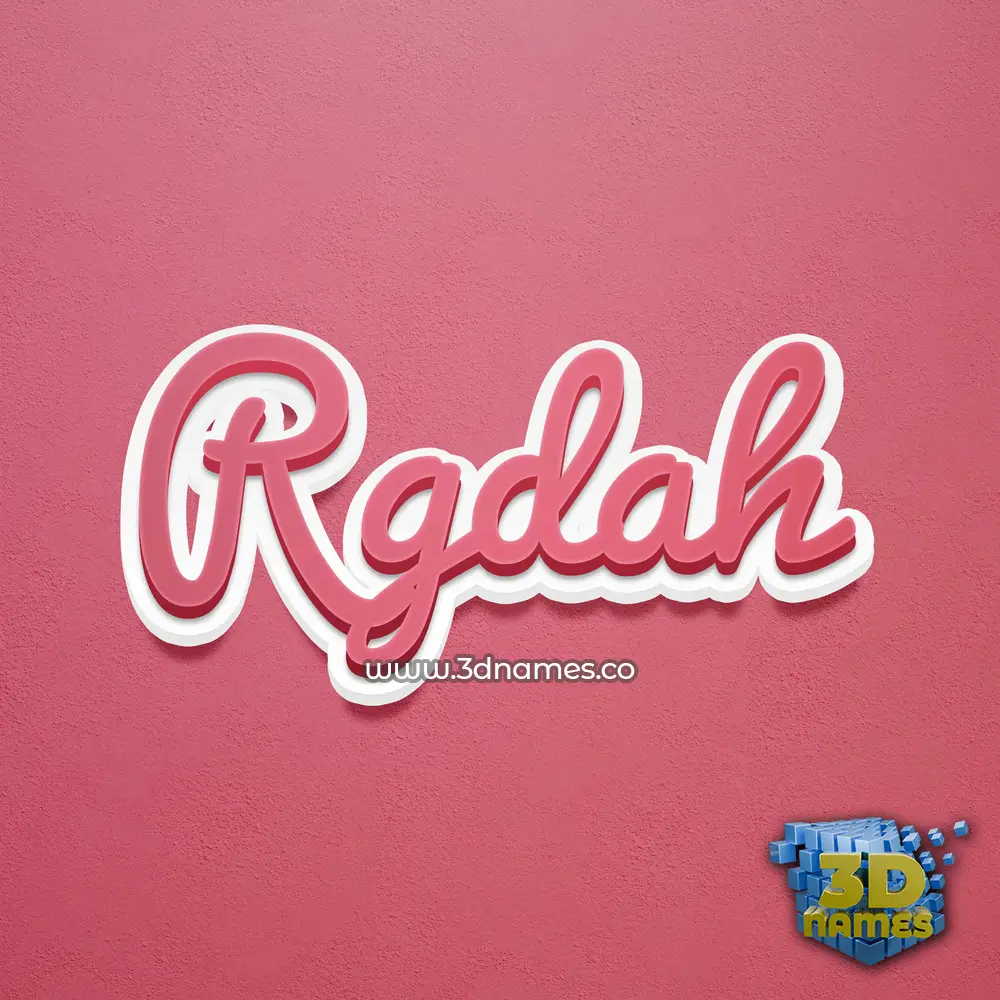 rgdah in Red Scribble style - 3D name wallpaper