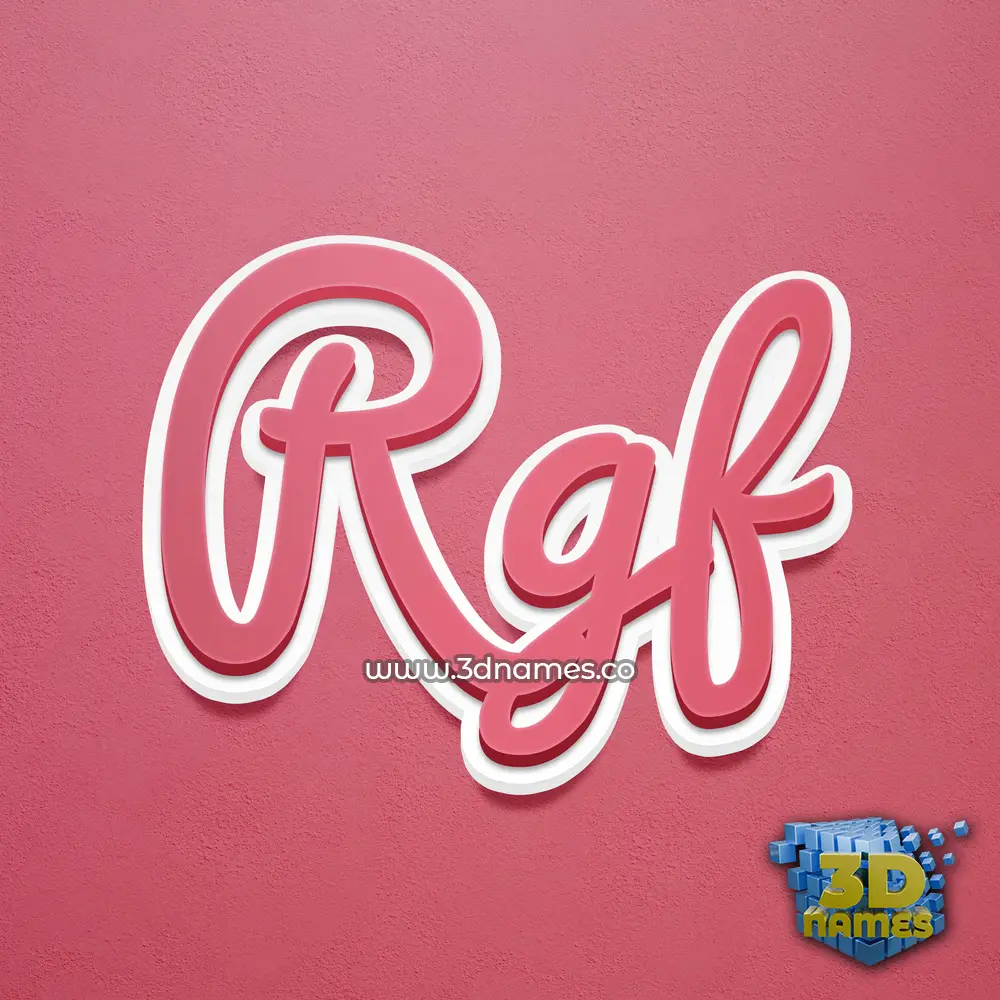 rgf in Red Scribble style - 3D name wallpaper