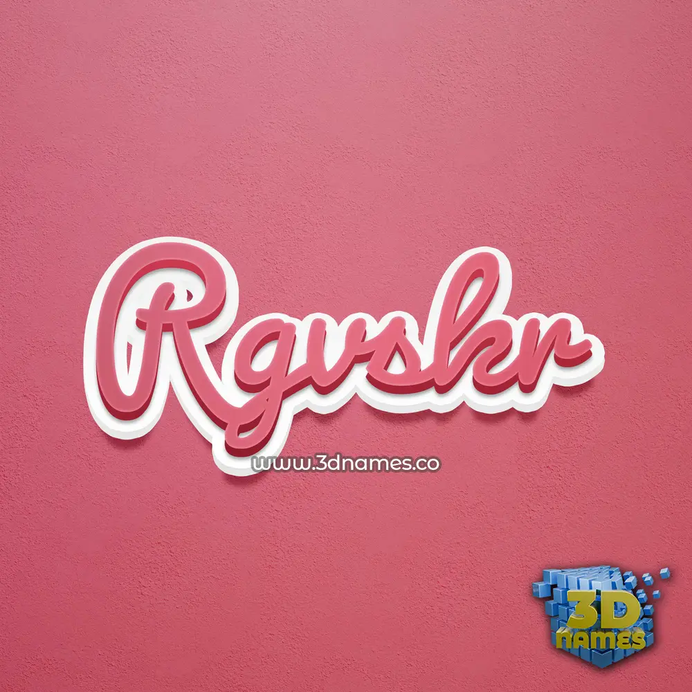 rgvskr in Red Scribble style - 3D name wallpaper