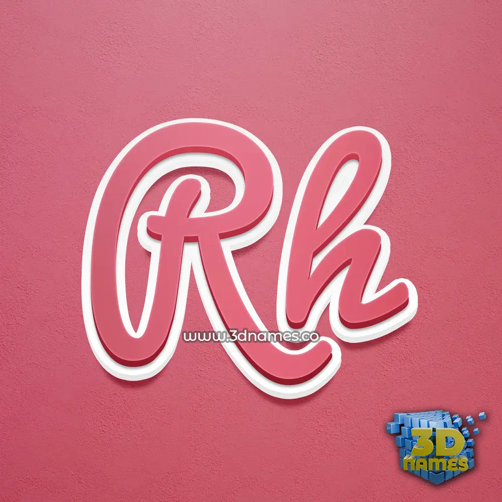 rh in Red Scribble style - 3D name wallpaper