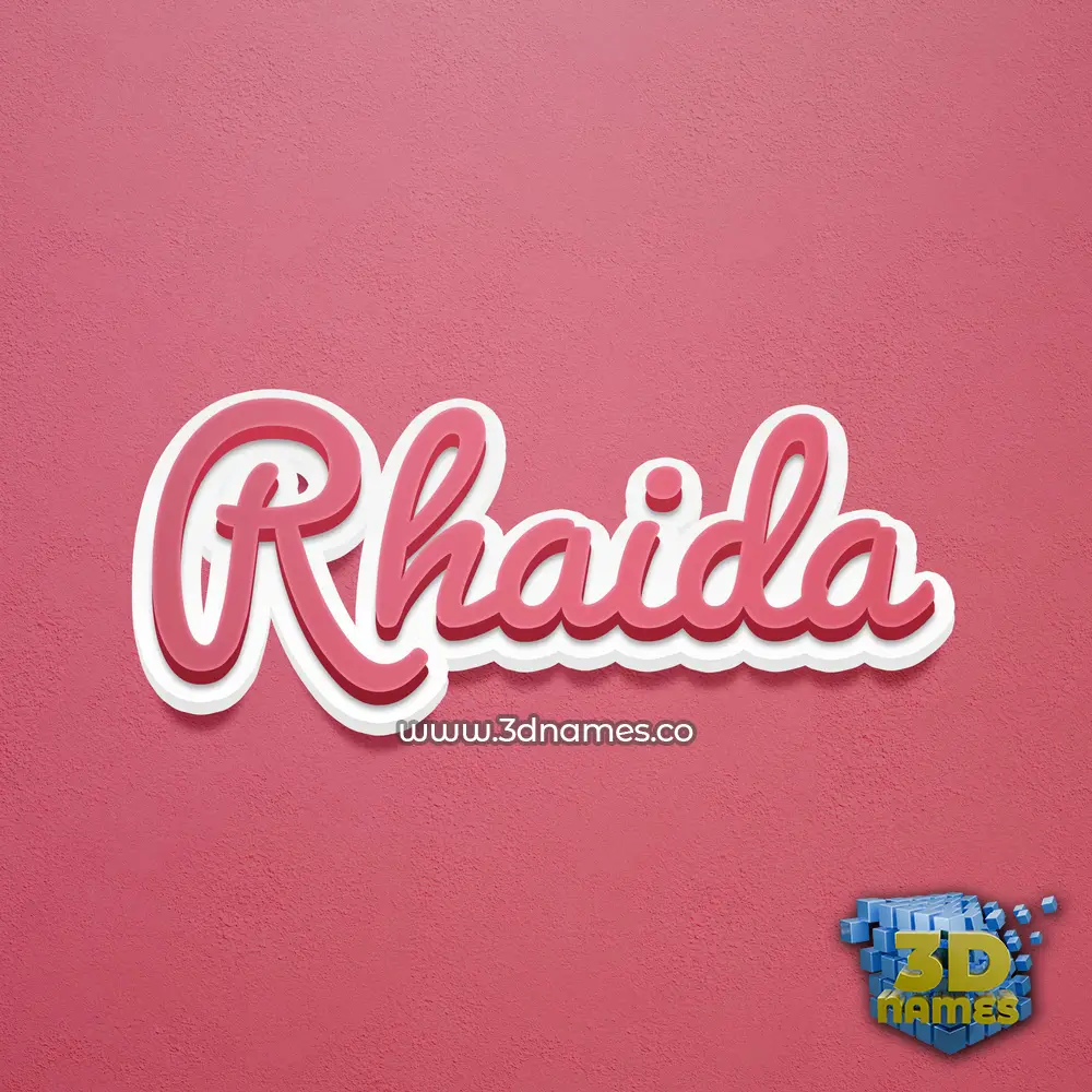 rhaida in Red Scribble style - 3D name wallpaper
