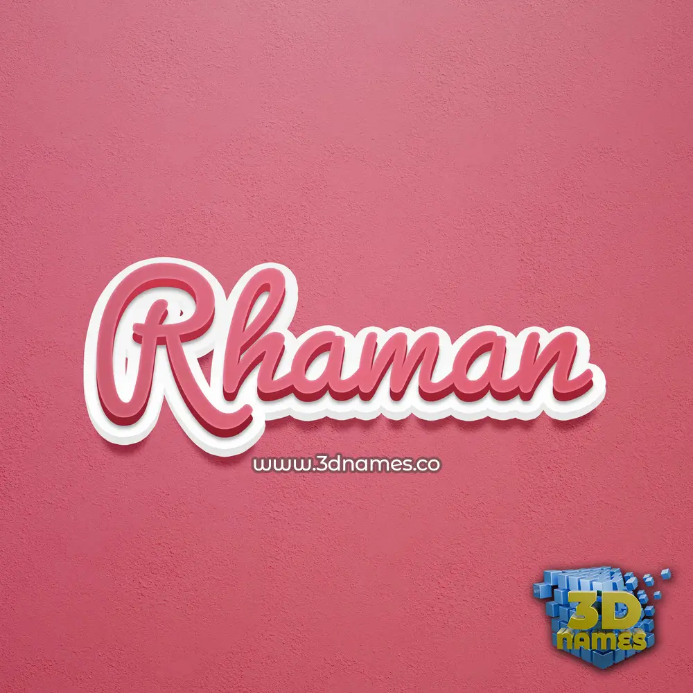 rhaman in Red Scribble style - 3D name wallpaper