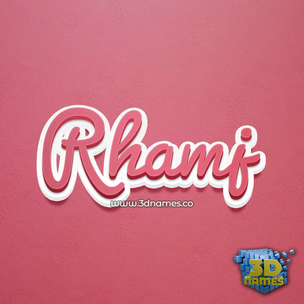 rhamj in Red Scribble style - 3D name wallpaper