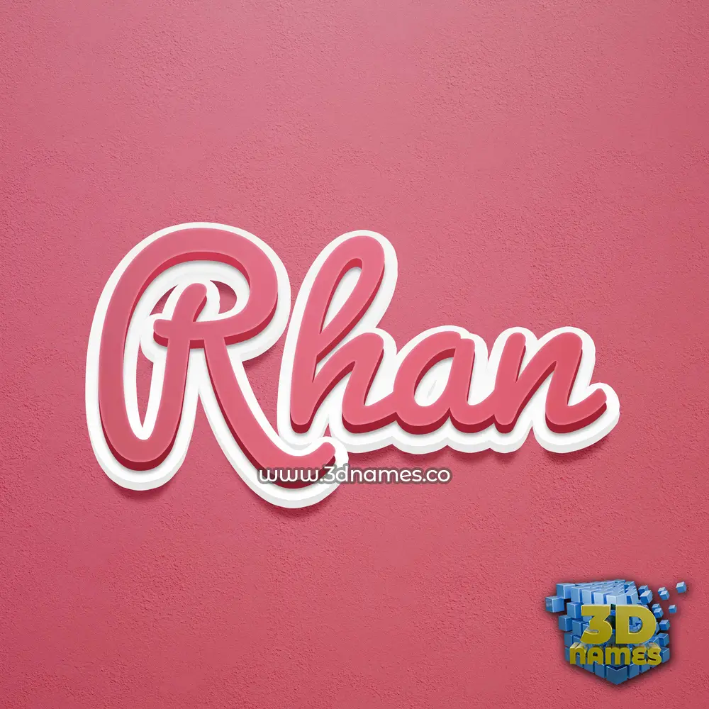 rhan in Red Scribble style - 3D name wallpaper