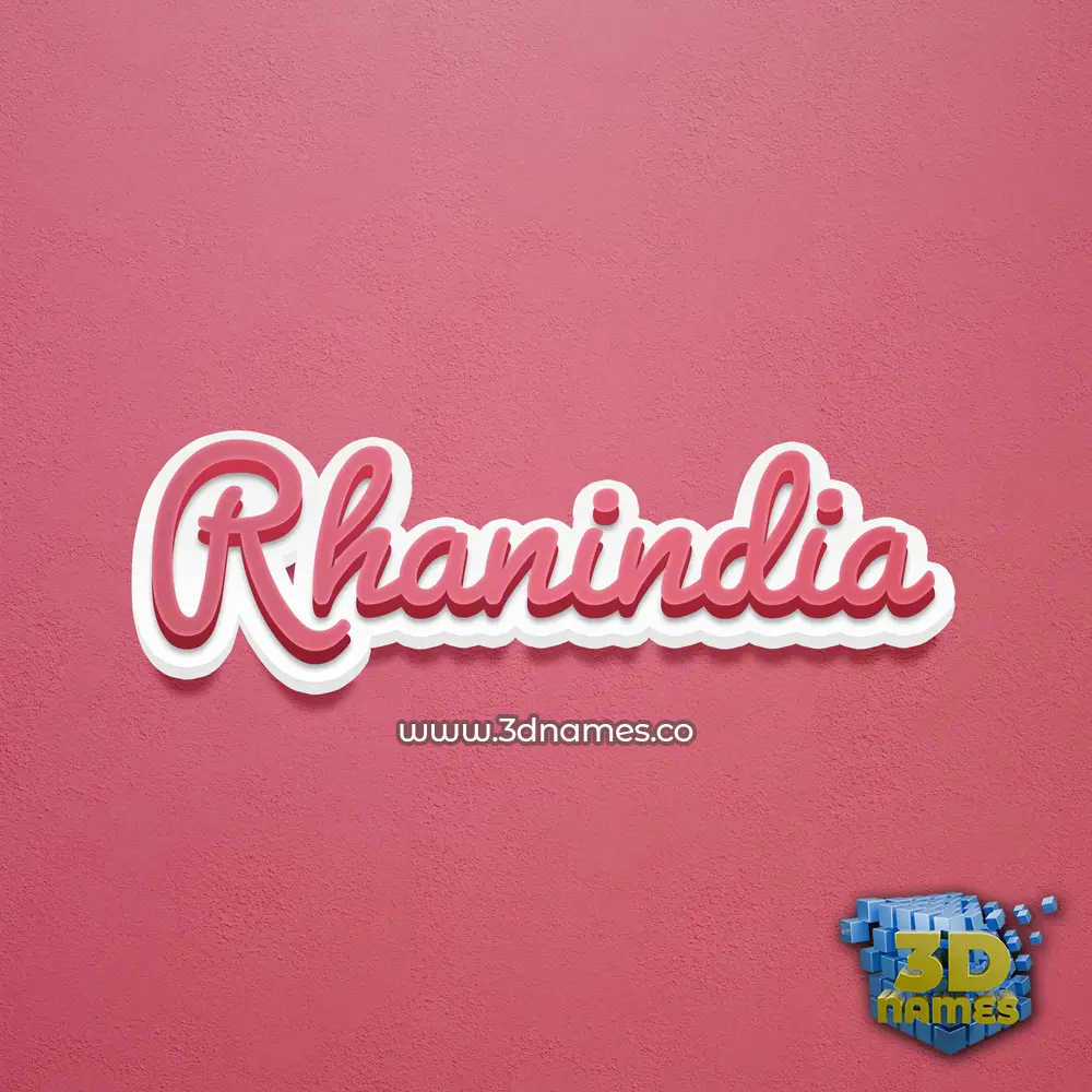 rhanindia in Red Scribble style - 3D name wallpaper