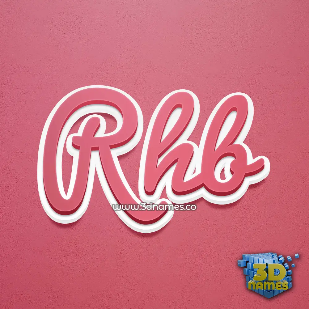 rhb in Red Scribble style - 3D name wallpaper