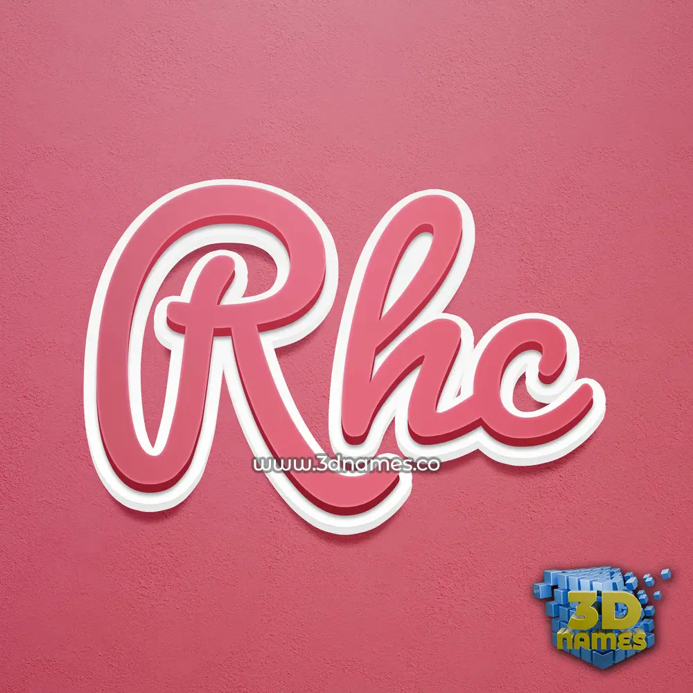 rhc in Red Scribble style - 3D name wallpaper
