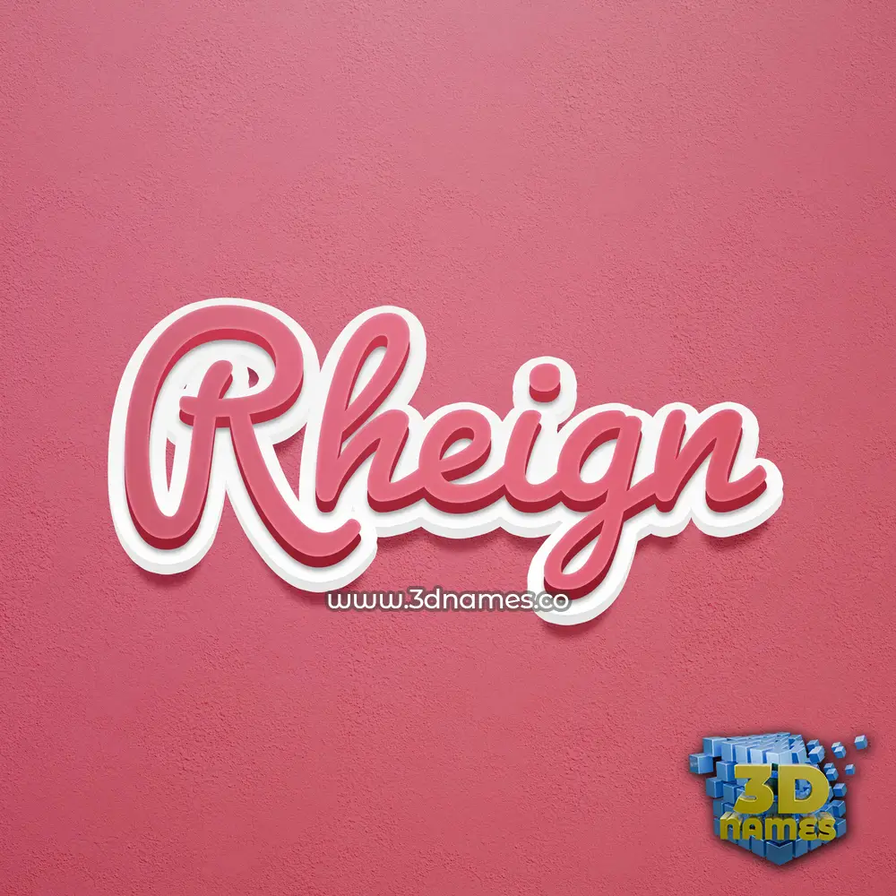 rheign in Red Scribble style - 3D name wallpaper