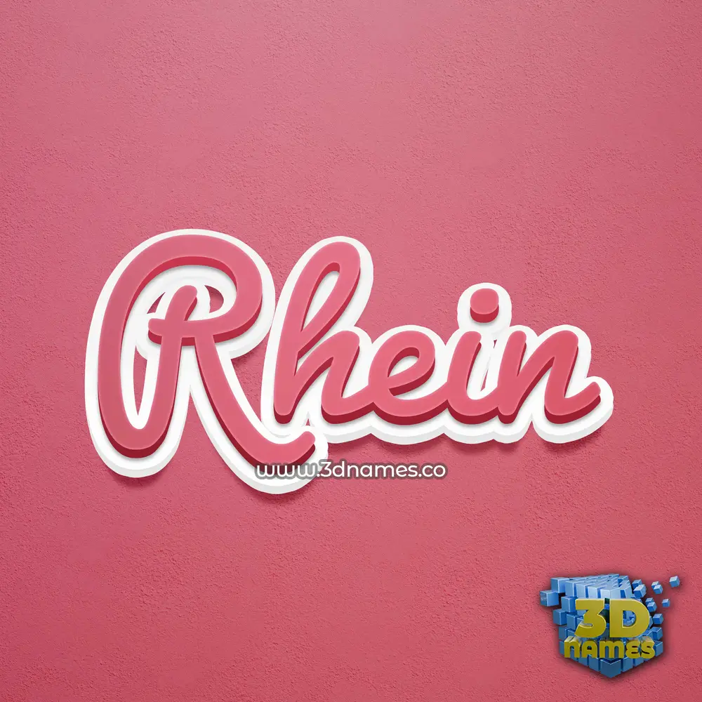 rhein in Red Scribble style - 3D name wallpaper
