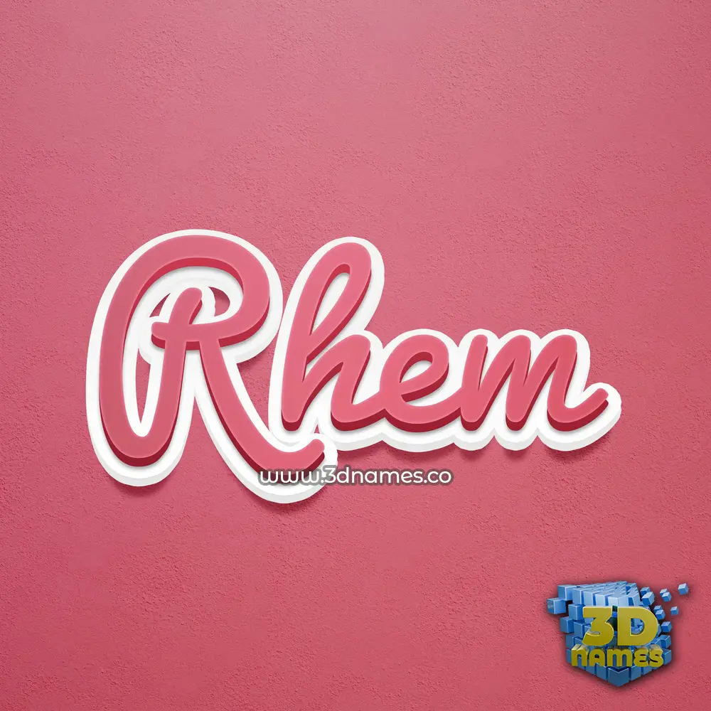 rhem in Red Scribble style - 3D name wallpaper