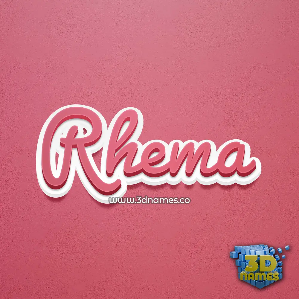 rhema in Red Scribble style - 3D name wallpaper