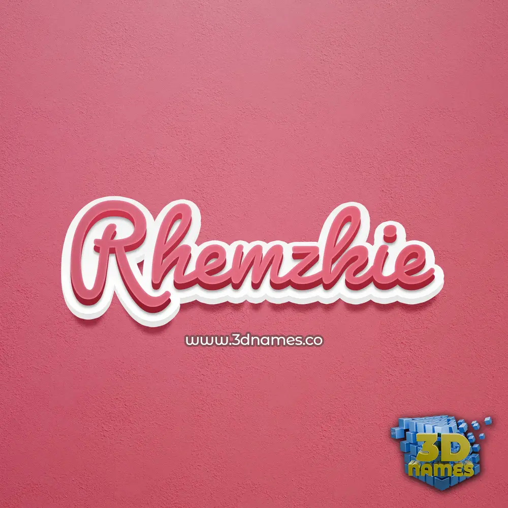 rhemzkie in Red Scribble style - 3D name wallpaper