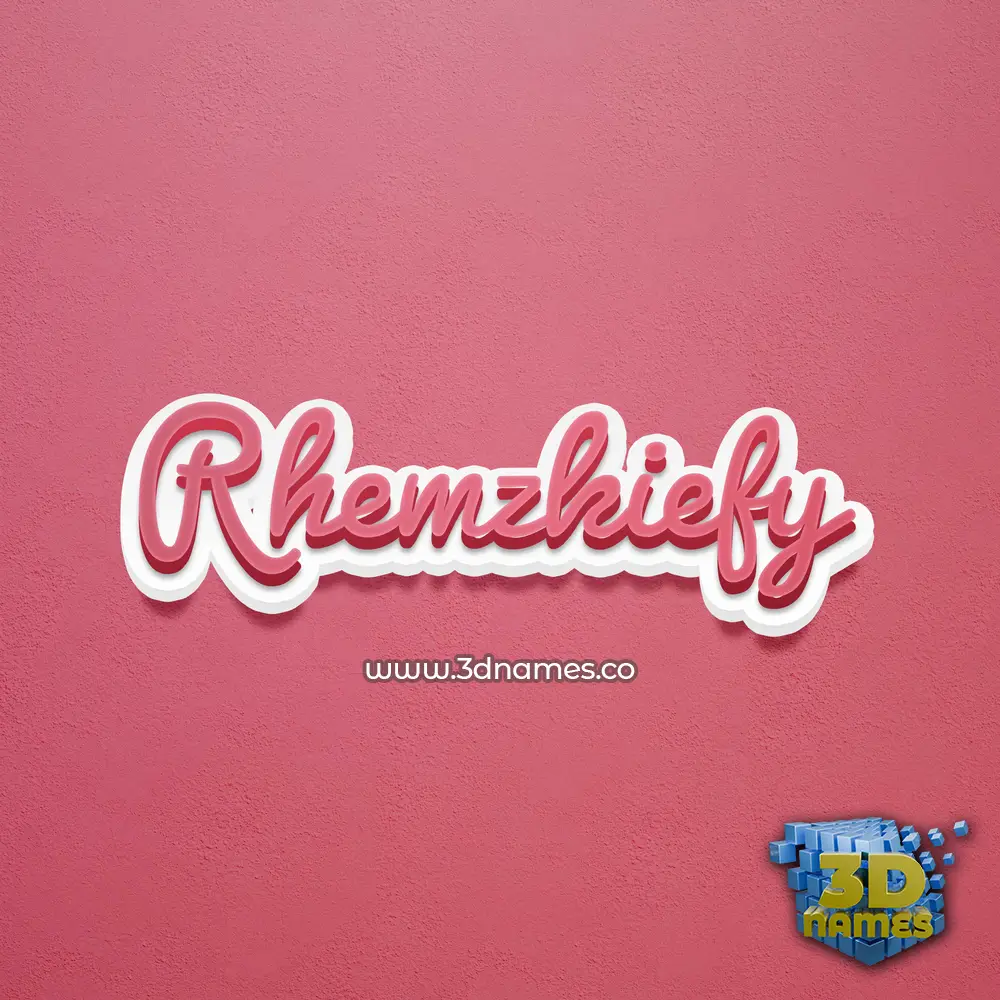 rhemzkiefy in Red Scribble style - 3D name wallpaper