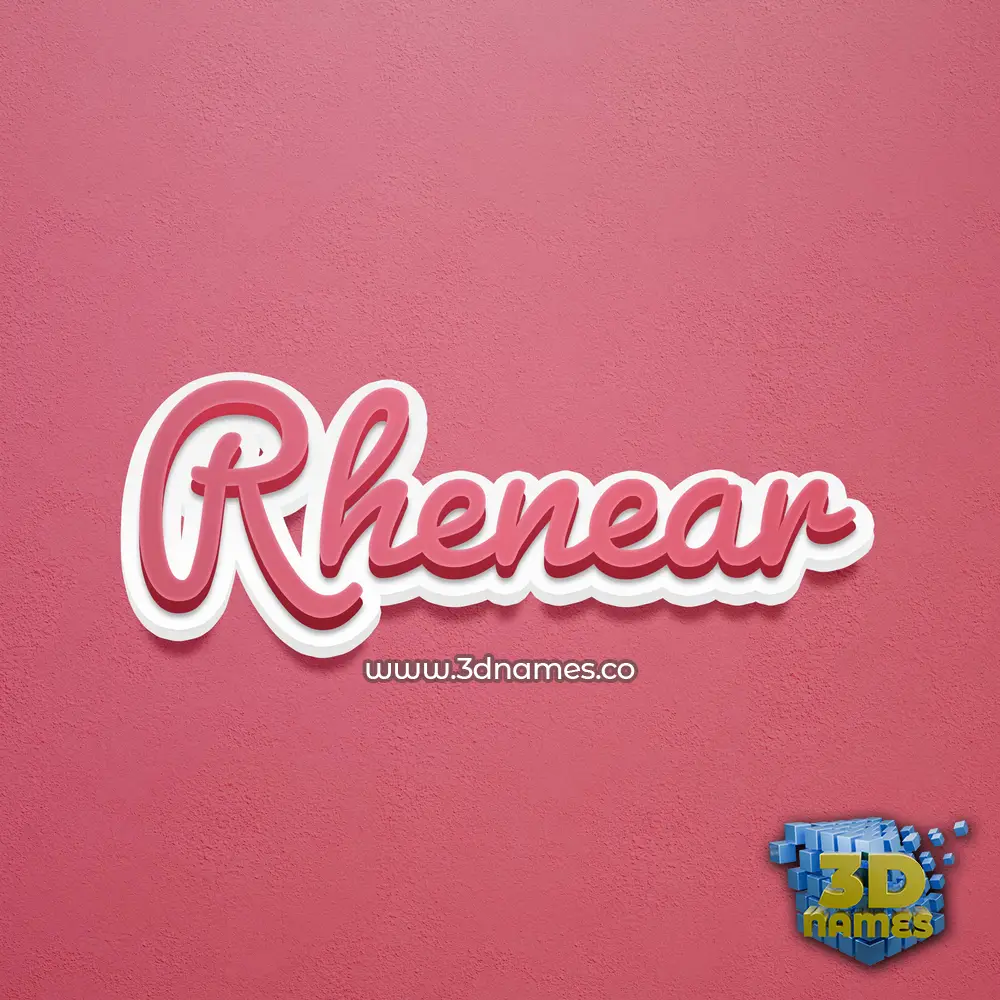 rhenear in Red Scribble style - 3D name wallpaper