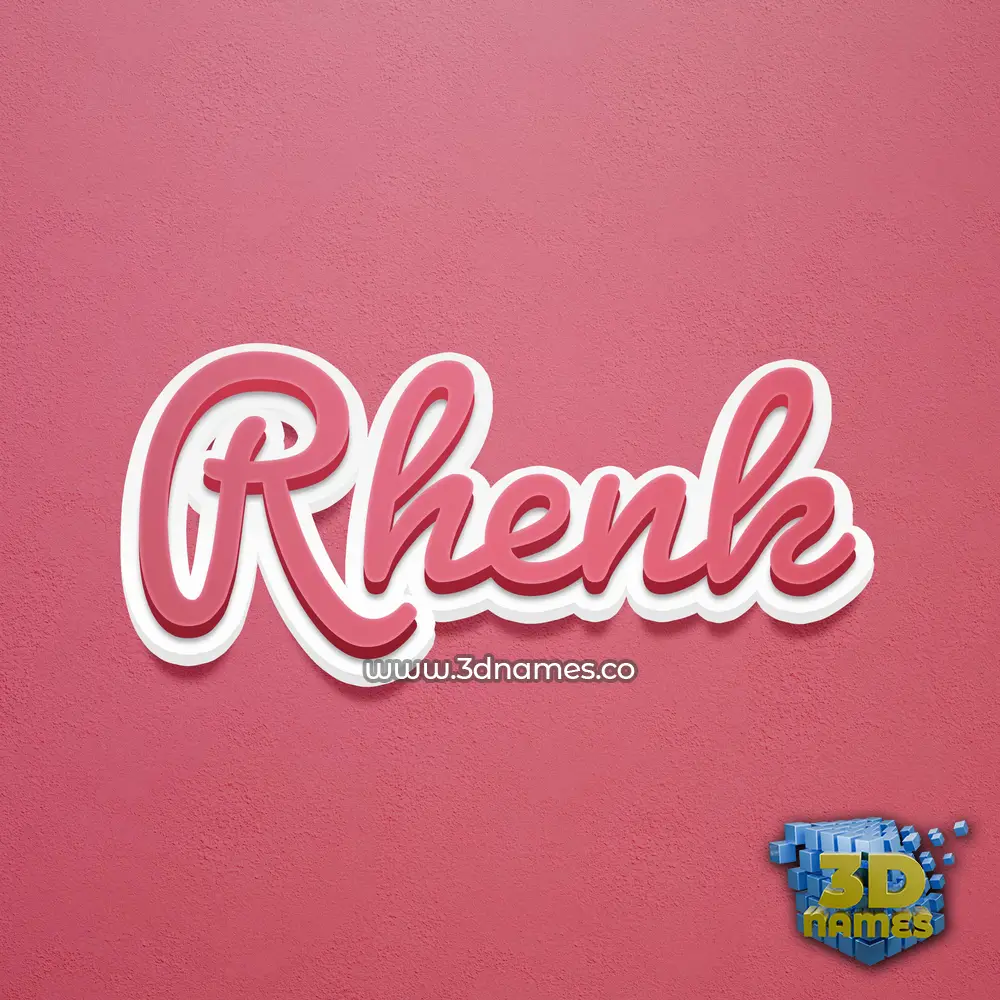 rhenk in Red Scribble style - 3D name wallpaper
