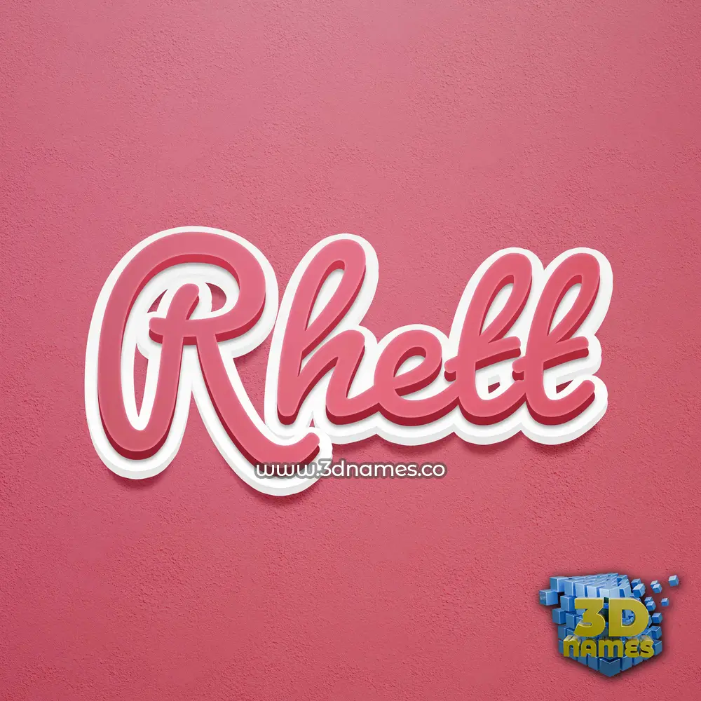 rhett in Red Scribble style - 3D name wallpaper