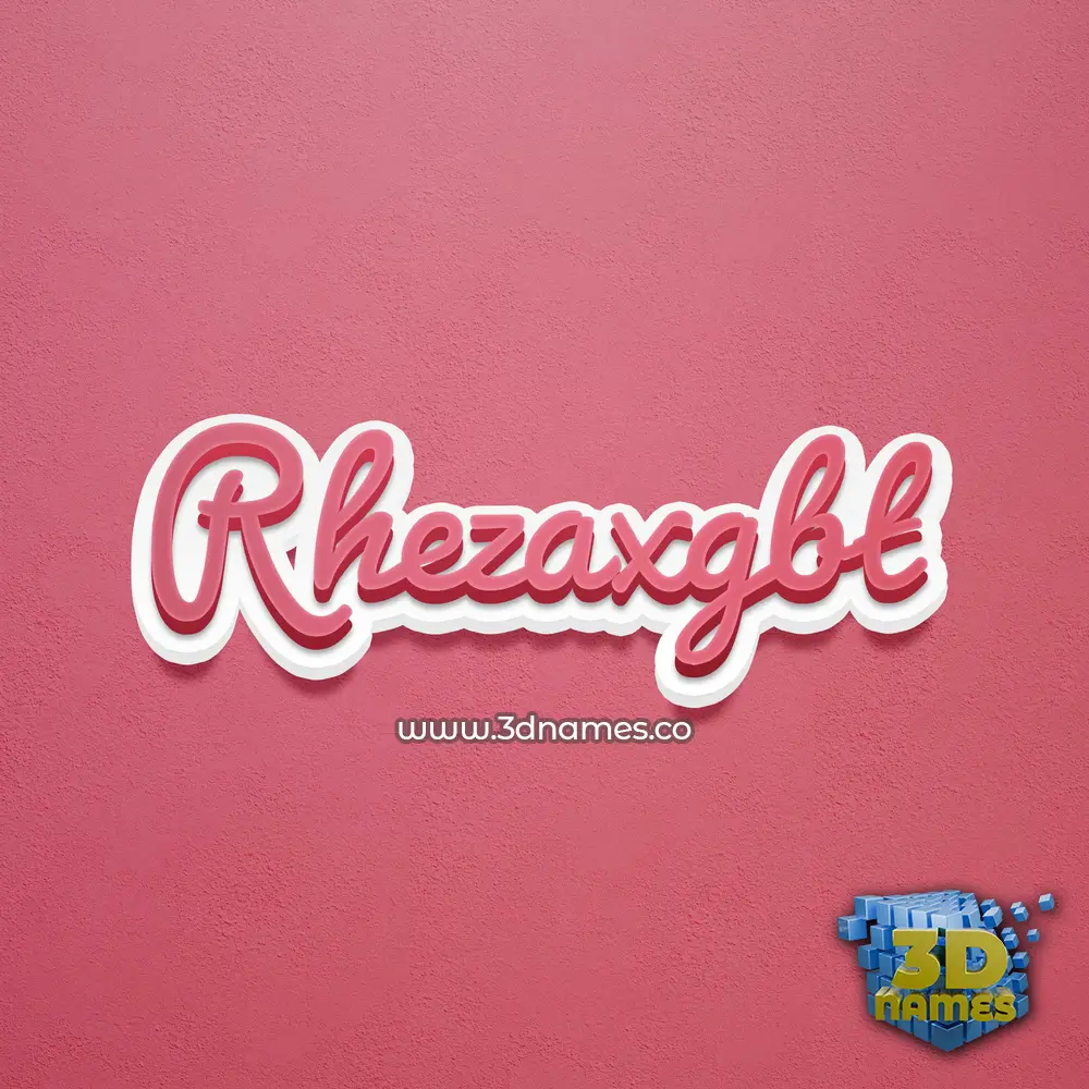 rhezaxgbt in Red Scribble style - 3D name wallpaper