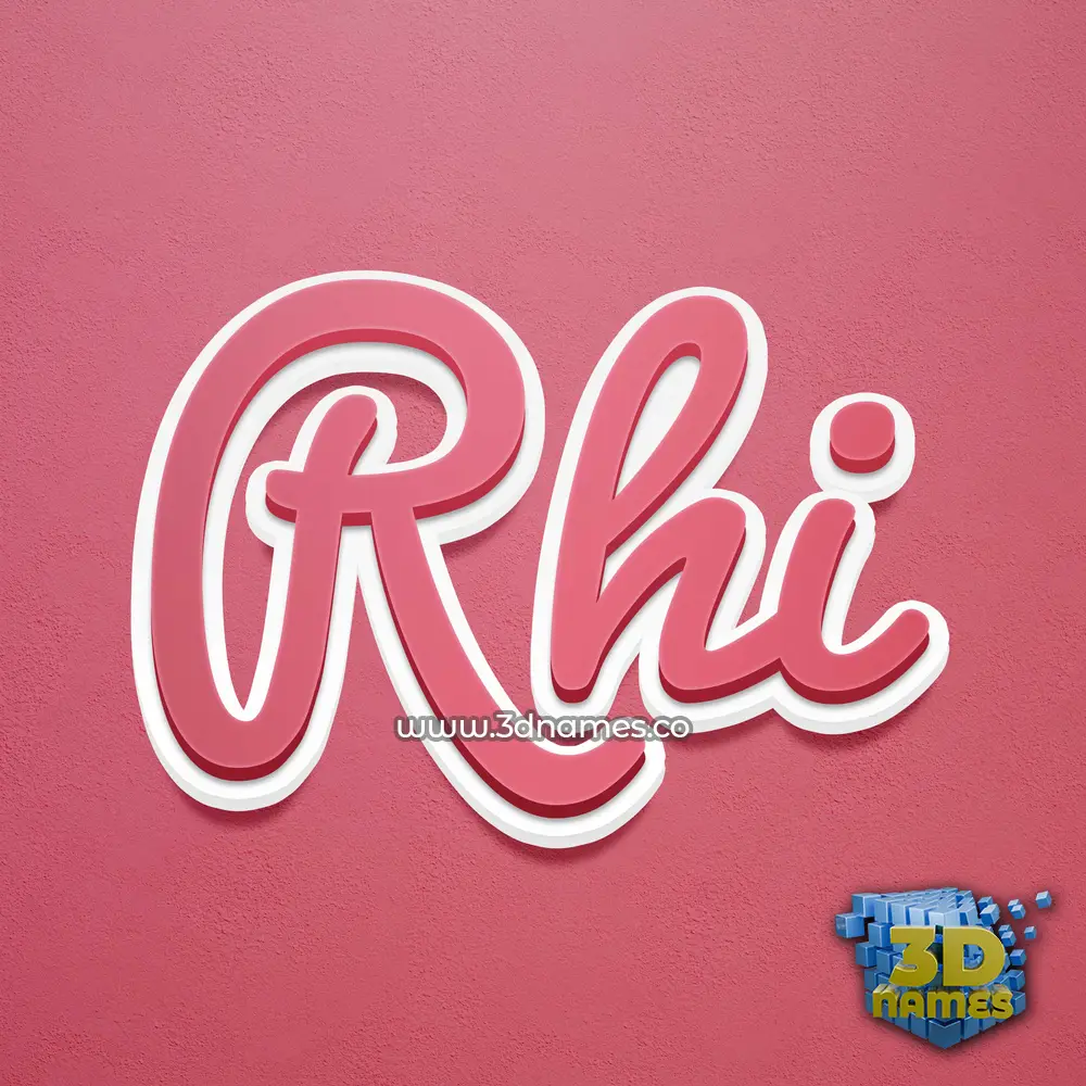 rhi in Red Scribble style - 3D name wallpaper
