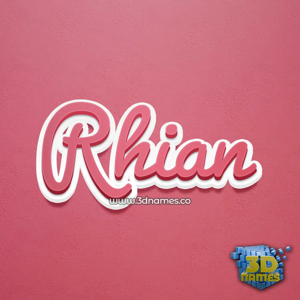 rhian in Red Scribble style - 3D name wallpaper