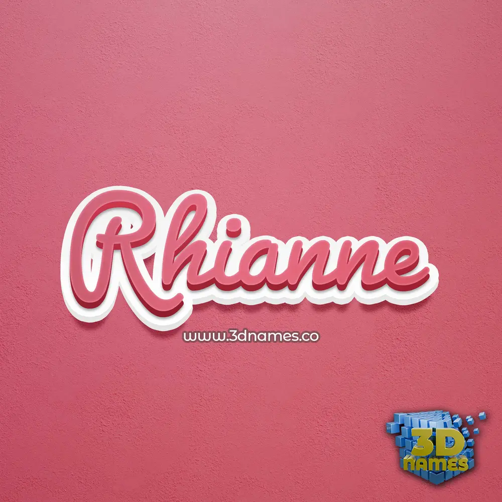 rhianne in Red Scribble style - 3D name wallpaper
