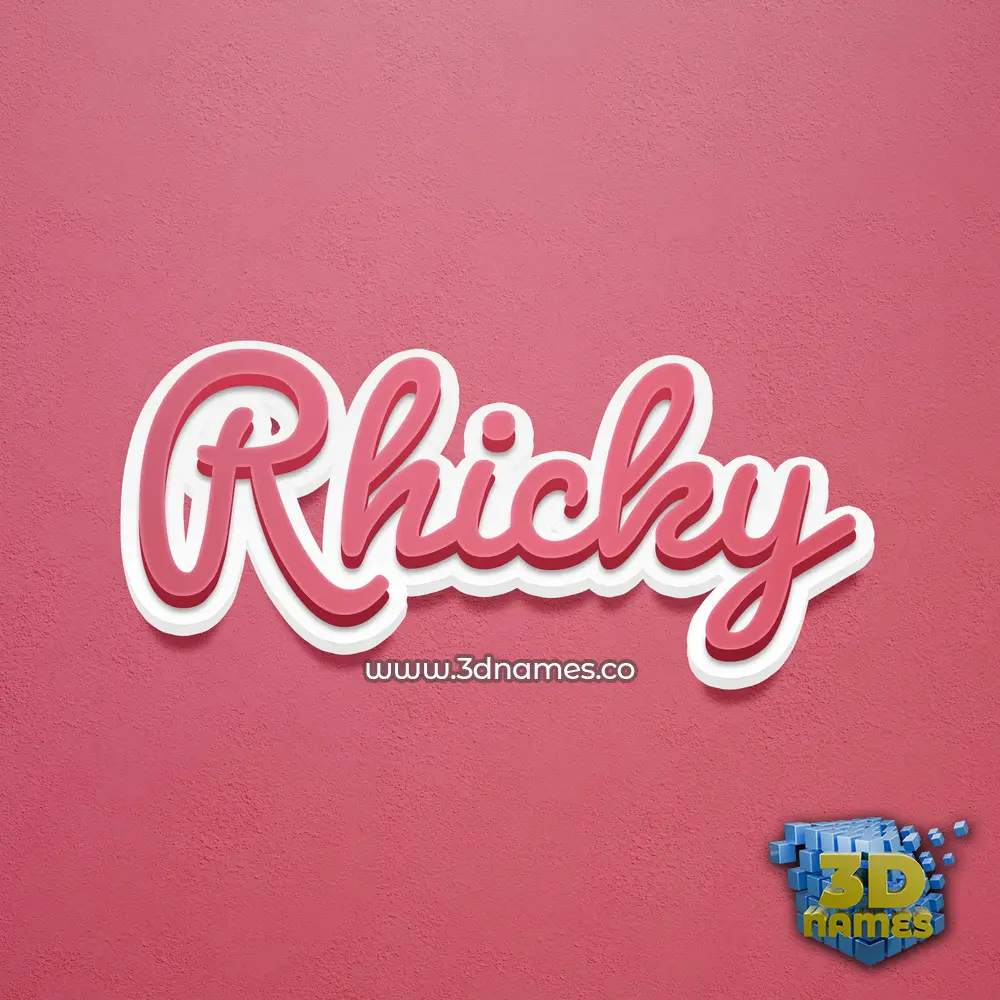 rhicky in Red Scribble style - 3D name wallpaper