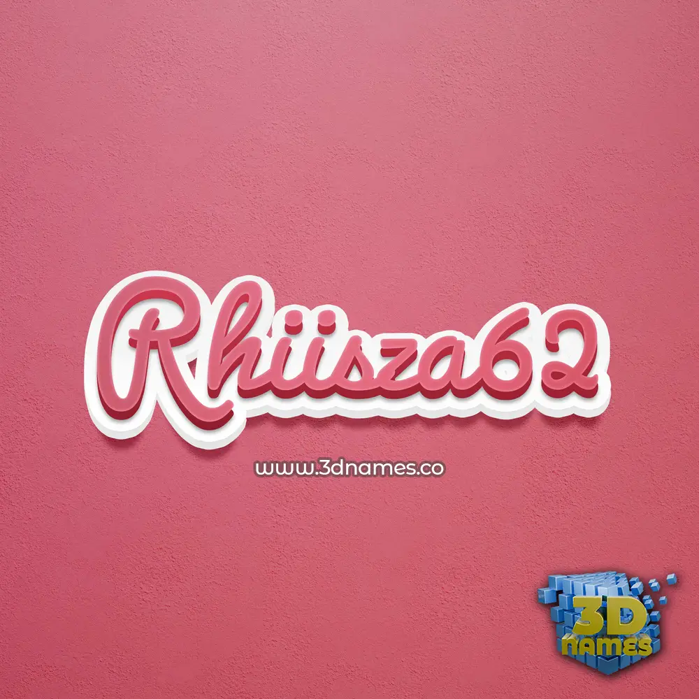 rhiisza62 in Red Scribble style - 3D name wallpaper