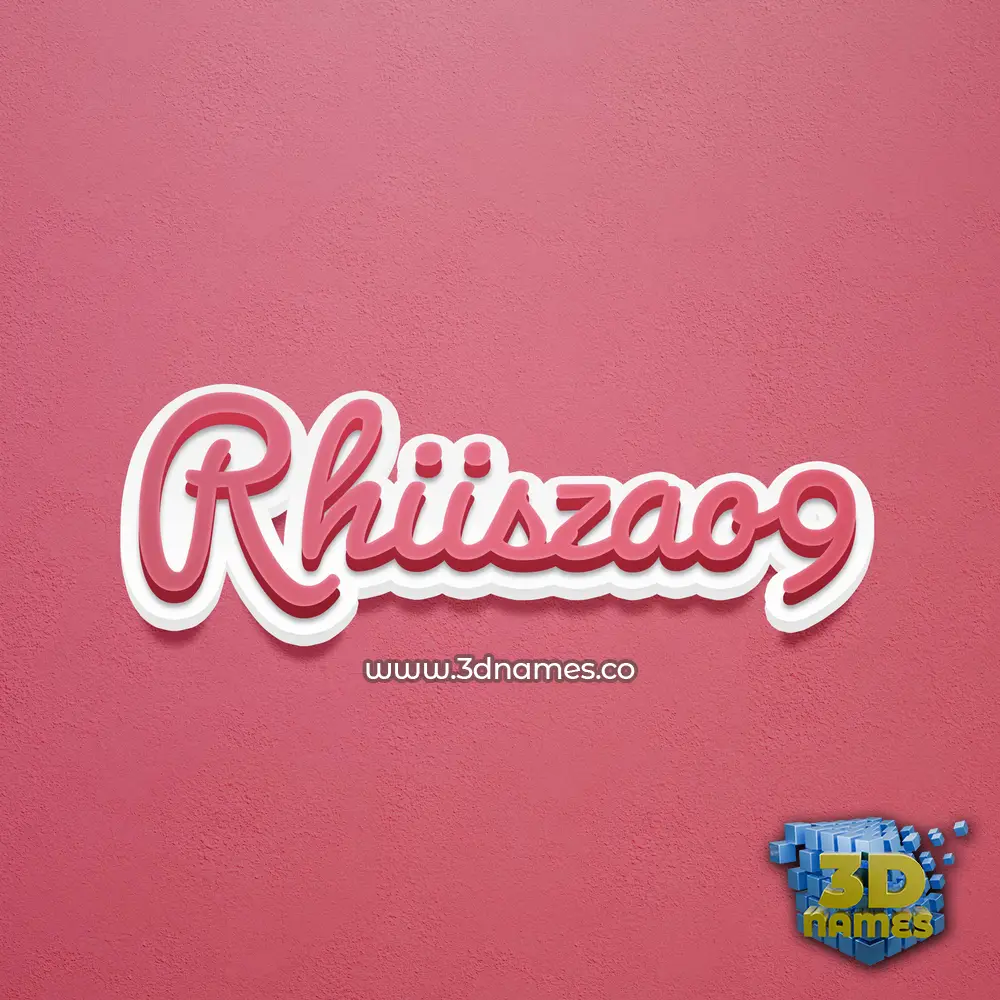 rhiiszao9 in Red Scribble style - 3D name wallpaper