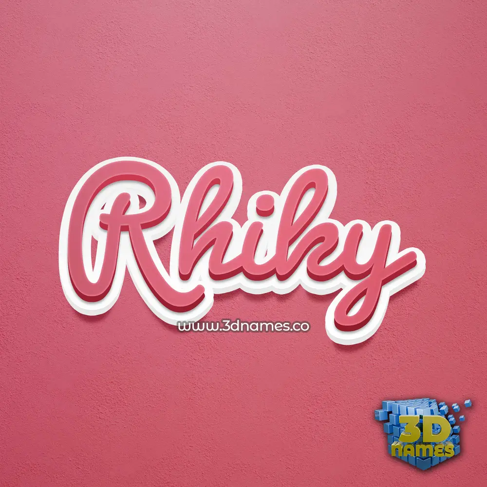 rhiky in Red Scribble style - 3D name wallpaper