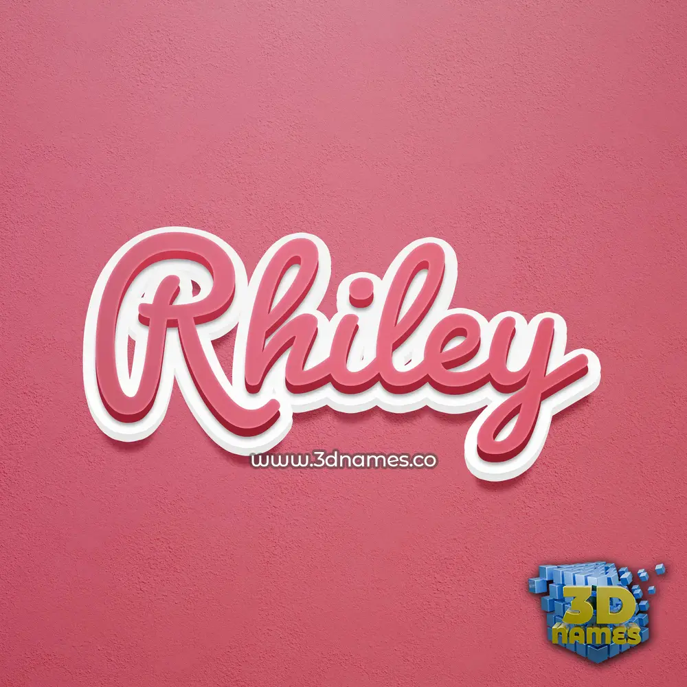 rhiley in Red Scribble style - 3D name wallpaper